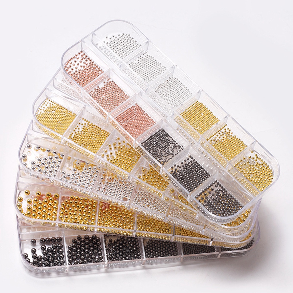 1 Hộp 1 Hộp Hạt Thép Bóng Ba Chiều Dùng Trang Trí Móng Tay Nghệ Thuật DIY