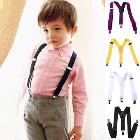 Dây đai quần đeo vai dạng chữ Y có độ co giãn tốt xinh xắn cho bé gái và bé trai - Hàng mới về