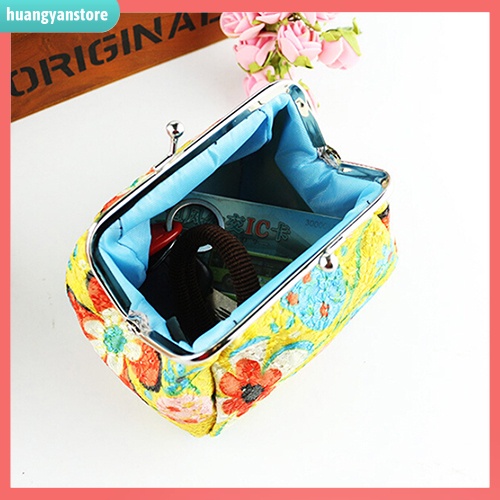 HY/ Ví đựng tiền cầm tay thêu hoa xinh xắn cho nữ