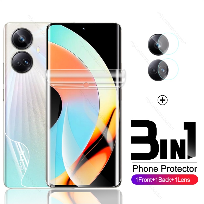 Miếng Dán Hydrogel 3 Trong 1 Bảo Vệ Ống Kính Máy Ảnh Cho Real me Realme 10 Pro Plus 4G 5G 2022