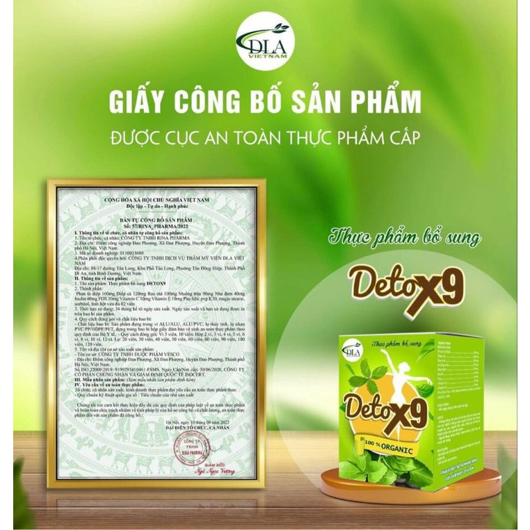 Detox X9 Giảm Mỡ Bụng, Hàng Chính Hãng Hộp 55 Viên
