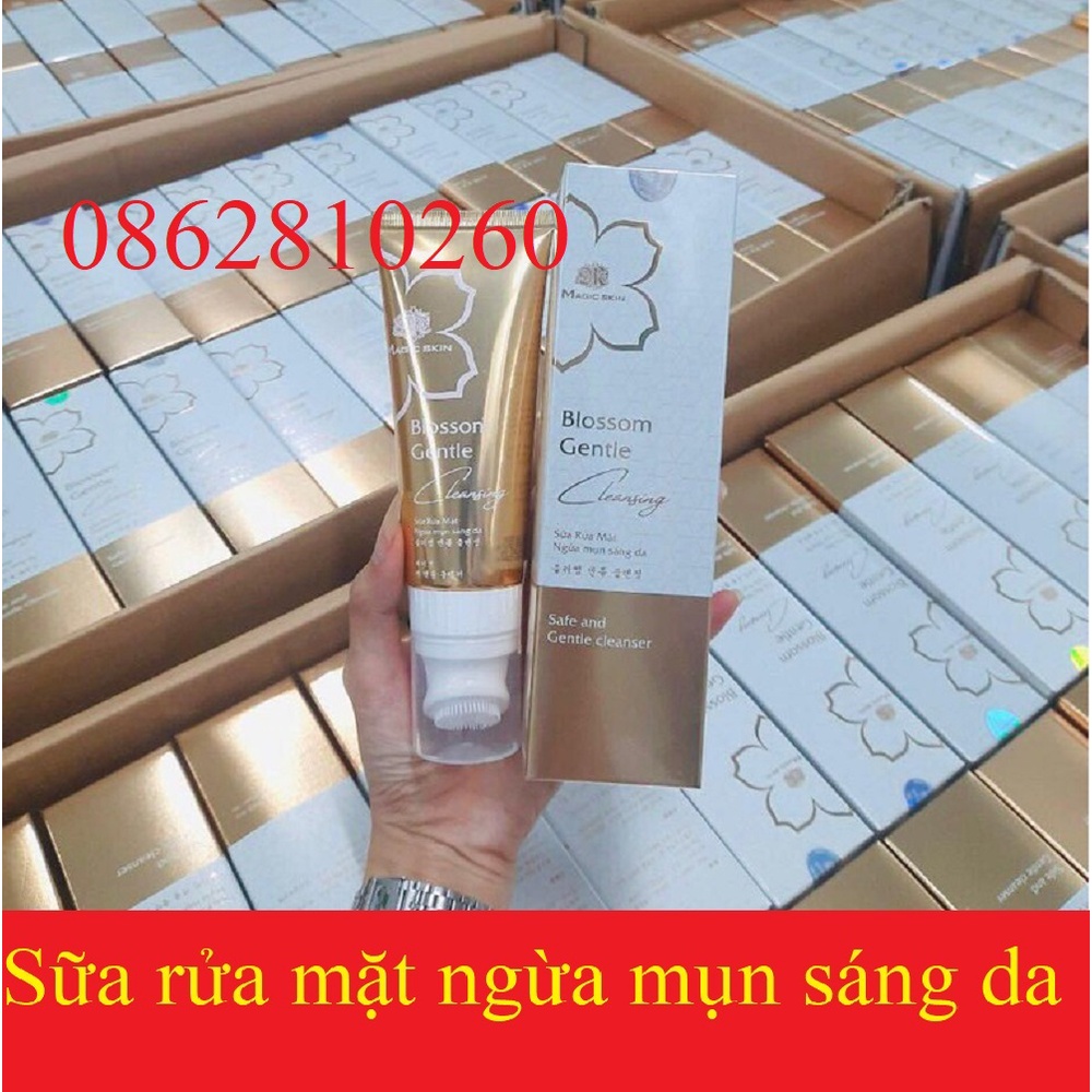 Sữa rửa mặt dịu nhẹ MAGIC SKIN MAGICSKIN 👍 Blossom Gentle Cleansing 👍 NGỪA MỤN SÁNG DA ✔ CHÍNH HÃNG