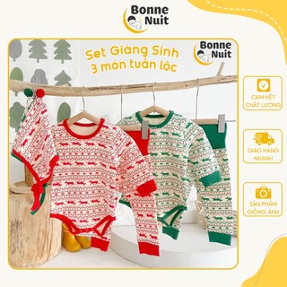 Set đồ Giáng sinh cho bé 3 món họa tiết Tuần lộc