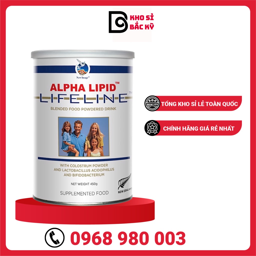 Sữa Non Alpha Lipid Lifeline Chính Hãng New Zealand 450g cho người lớn, người bệnh, mẹ bầu, trẻ em  Chính Hãng