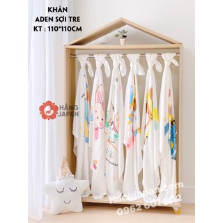 Khăn tắm sợi tre Aden cho bé hình ngẫu nhiên có túi lưới