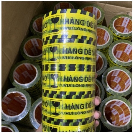Cuộn Băng Dính In Logo Hàng Dễ Vỡ, Lõi Siêu Mỏng, Không Pha, Siêu Dính, Băng Keo Logo Dễ Vỡ, Hàng Dễ Vỡ Xin Nhẹ Tay.