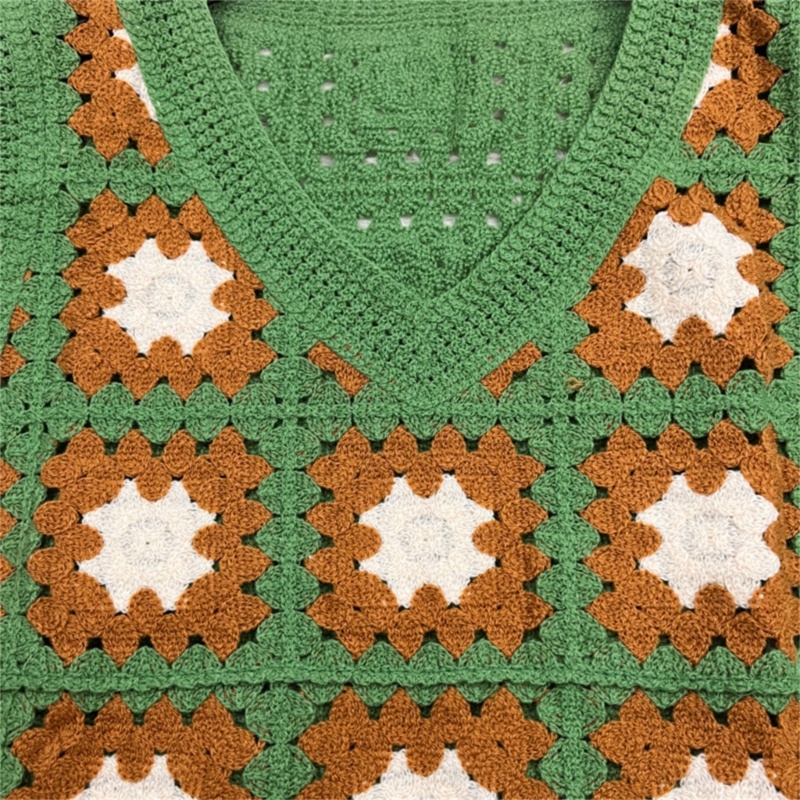 Áo Croptop Dệt Kim Sát Nách Họa Tiết Kẻ Sọc Màu Khối Khoét Lỗ Thời Trang Cho Nữ