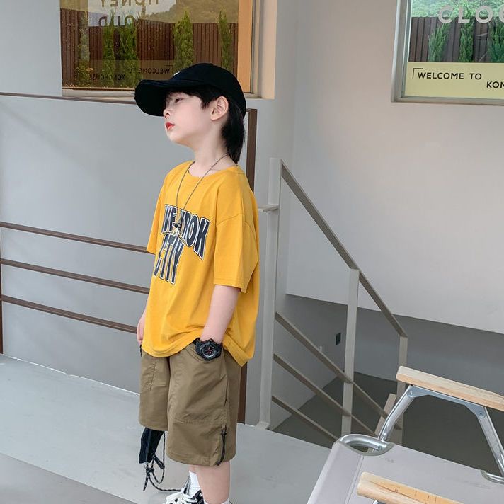 Áo Thun Nam Tay Ngắn 100% cotton Màu Vàng