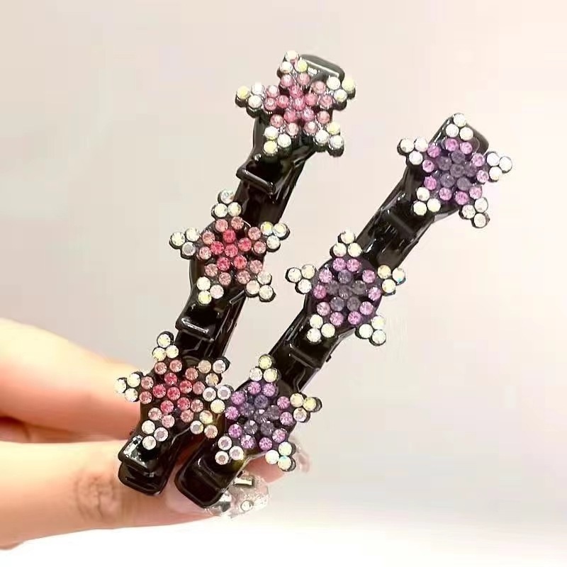 Kẹp Tóc Hình Hoa Đính Đá Pha Lê Giả Thanh Lịch Cho Nữ