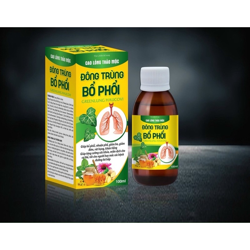 Cao lỏng thảo mộc ĐÔNG TRÙNG BỔ PHỔI Greenlung Haucovi giúp bổ phổi nhuận phế giảm ho tăng cường miễn dịch đường hô hấp
