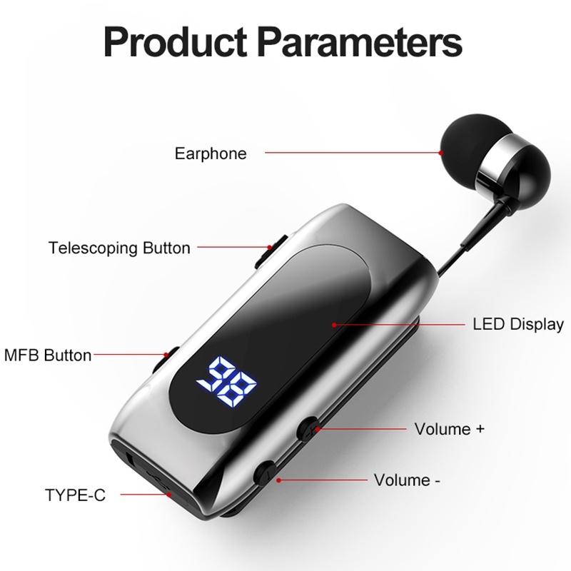 Tai Nghe Nhét Tai K55 Bluetooth Không Dây Có Kẹp Gắn Tai Kiểu Dáng Thể Thao