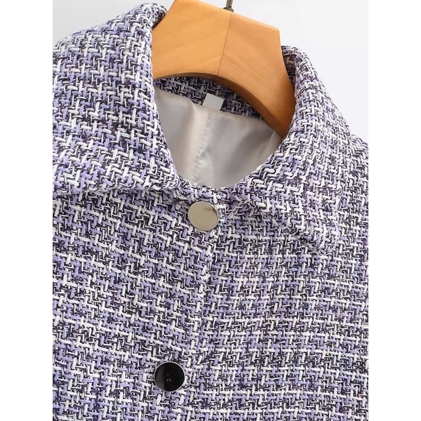 Set bộ tweed tím pastel Áo khoác + Chân váy ngắn- ORD