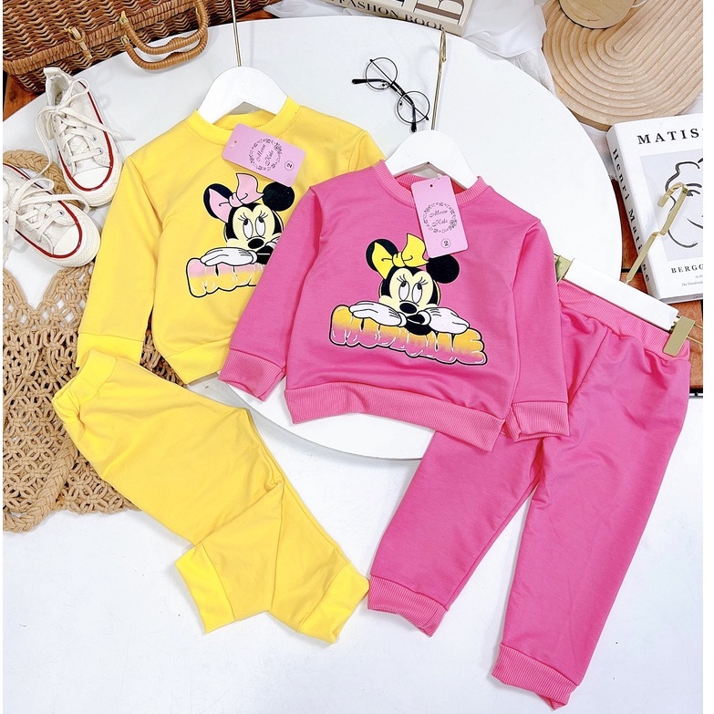 Bộ mickey dài tay cho bé gái từ 8-20kg
