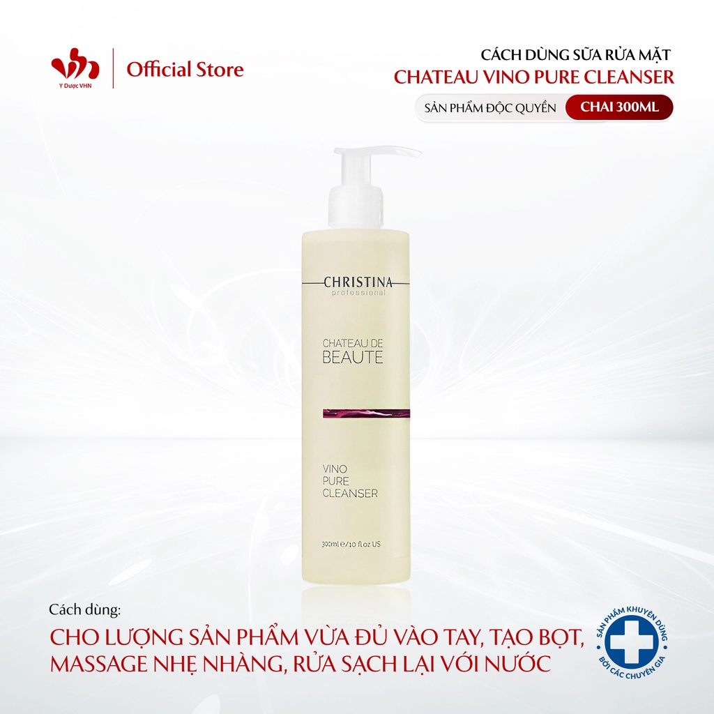 Sữa Rửa Mặt Chateau Vino Pure Cleanser CHRISTINA Giúp Làm Sạch Và Cân Bằng Độ Ẩm Cho Da 300ml