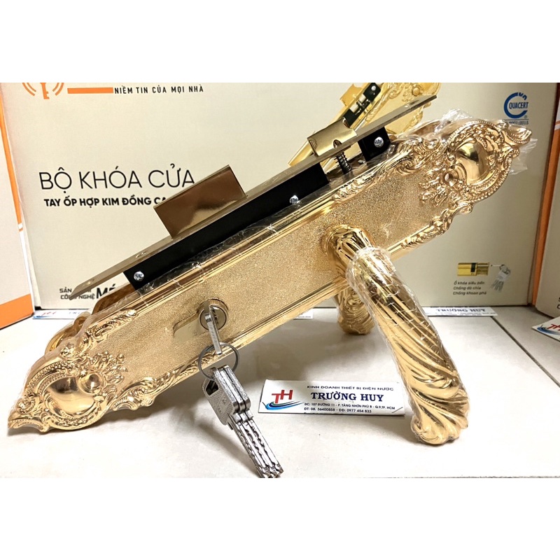 Khoá cửa đi Đồng thau cao cấp Việt Tiệp dùng cửa gỗ sắt nhôm 04189 - Bảo hành 3 năm