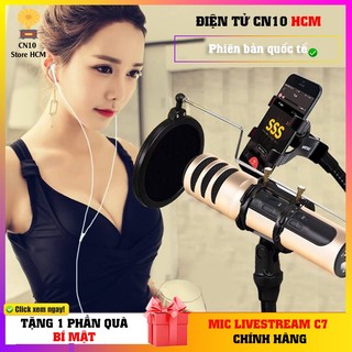 (LOẠI 1) Mic livestream hát karaoke thu âm chuyên nghiệp C7 chuyên nghiệp tích hợp Sound card