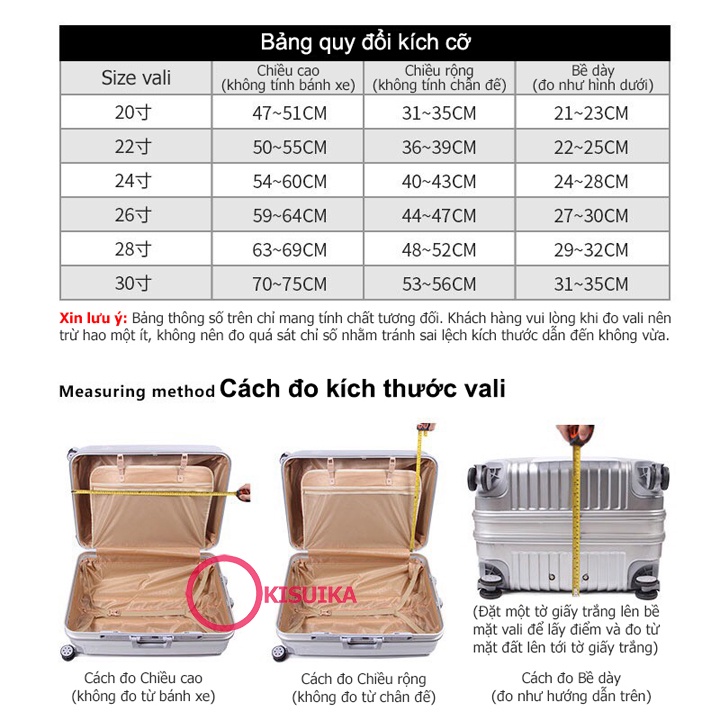 Bao trùm vali có dây kéo quai xách và cần kéo trong suốt Túi bọc vali silicon Áo trùm vali bảo vệ nhựa t