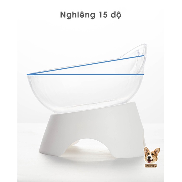 Bát Ăn Chó Mèo Chống Gù - Bát Ăn Chống Gù Trong Suốt Cho Thú Cưng