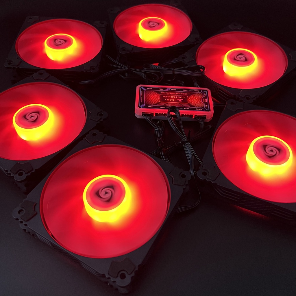 Quạt Tản Nhiệt Fan Led RGB B1 Kích Thước 12cm Đồng Bộ Mainboard - Hub Coolmoon Tomato Xigmatek VSP