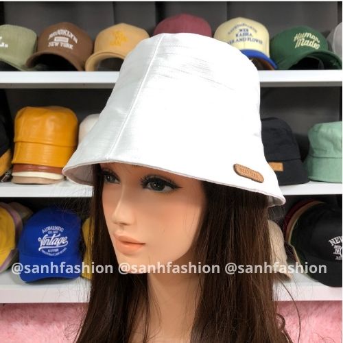 Mũ BUCKET vành cụp thêu tem STAY COOL Mũ tai bèo vải nhún vân sọc cao cấp thời trang form unisex nam nữ_sanhfashion