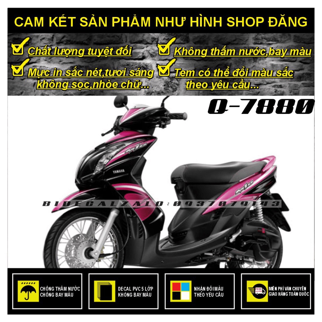 TEM RỜI MIO ULTIMO Z PHỐI HỒNG ĐEN - THU DECAL
