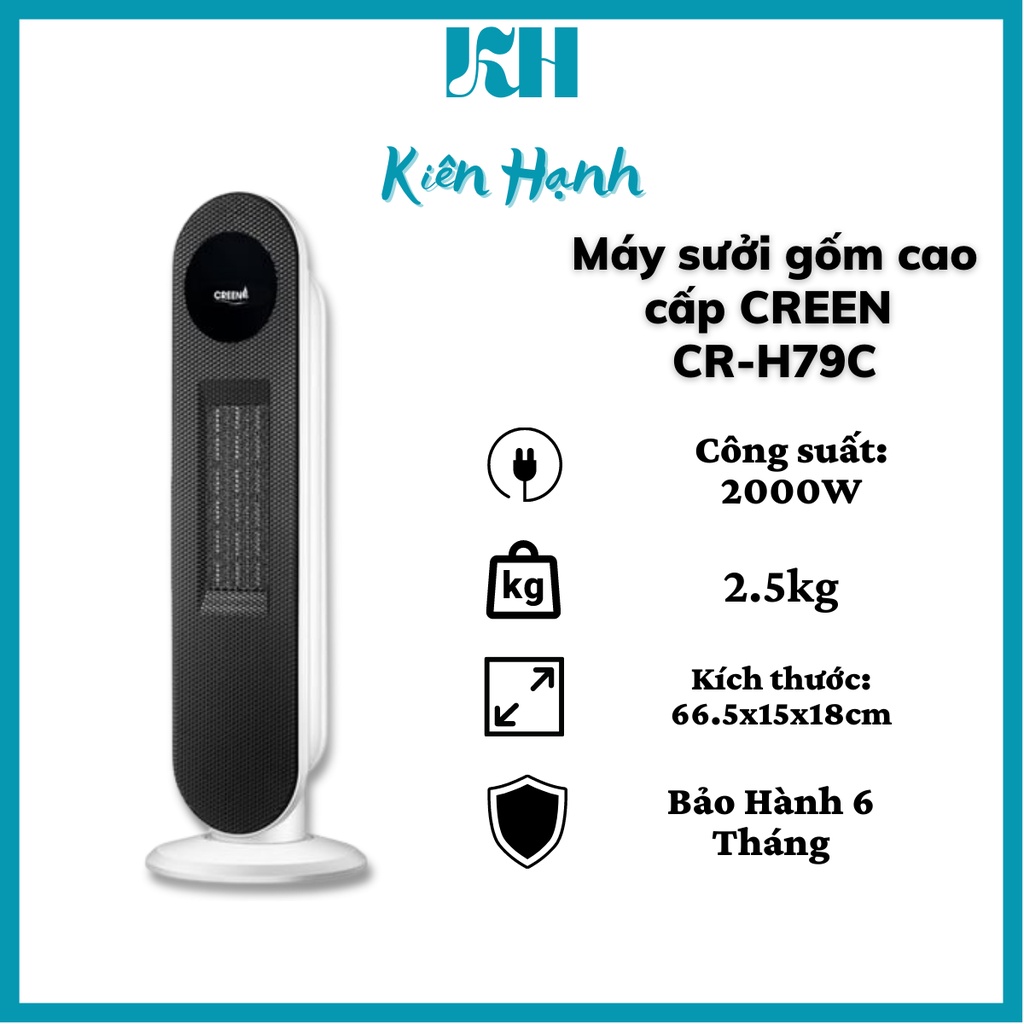 Máy Quạt sưởi gốm PTC cao cấp, máy sưởi gốm Creen điều khiển cơ - Kiên Hạnh