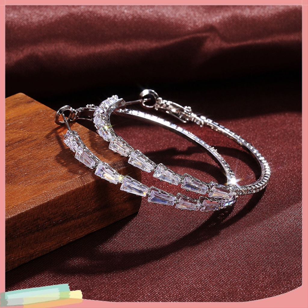 Đôi Khuyên Tai HìNh VòNg TròN LớN LấP LáNh ThờI Trang Cho Nữ