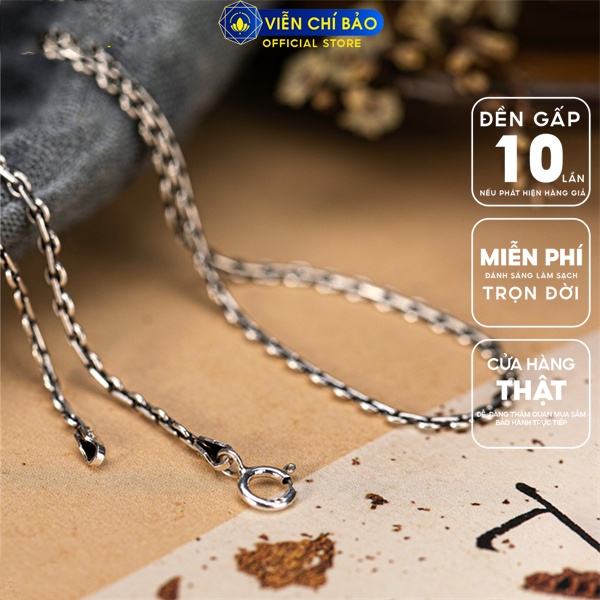 Dây chuyền xoắn basic chất liệu bạc Thái 925 thời trang phụ kiện trang sức nữ Viễn Chí Bảo D000195