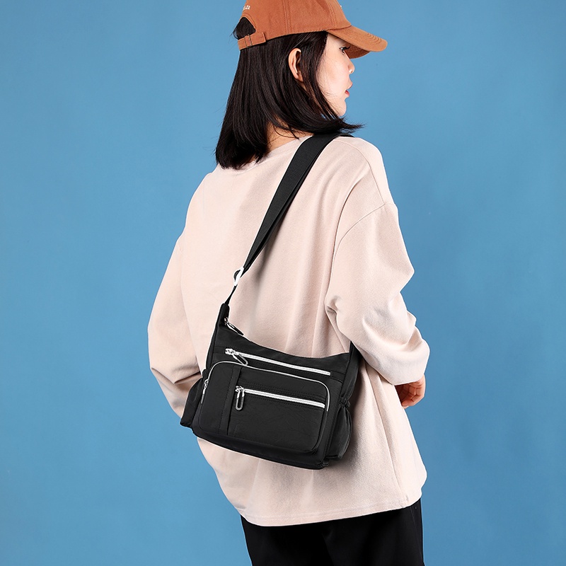Túi Đeo Chéo Canvas Chống Thấm Nước Phong Cách Hàn Quốc Beg Tangan Wanita Murah Cantik Beg Silang Perempuan Beg Besar Cho Nữ