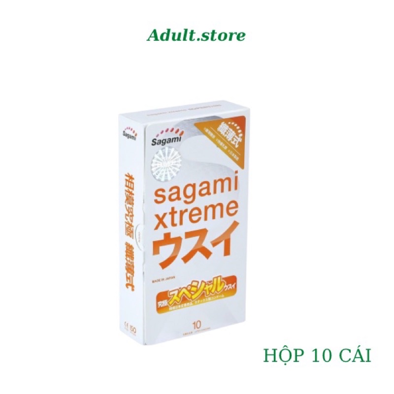 Bao cao su Sagami Superthin siêu mỏng kiểu truyền thống không mùi trong suốt chính hãng Nhật Bản