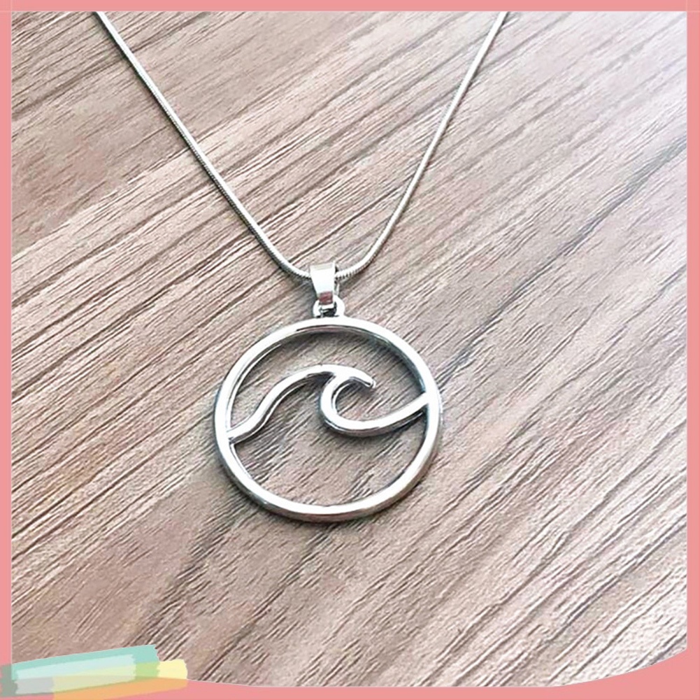 Dây chuyền hợp kim mặt hình sóng biển hợp thời trang cho nữ