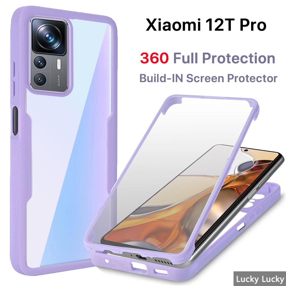 Ốp lưng Xiaomi 12T Pro 12 Lite Bảo vệ màn hình tích hợp Chống va đập trong suốt chống xước Bảo vệ máy ảnh 360˚ Vỏ bảo vệ điện thoại hạng nặng toàn thân