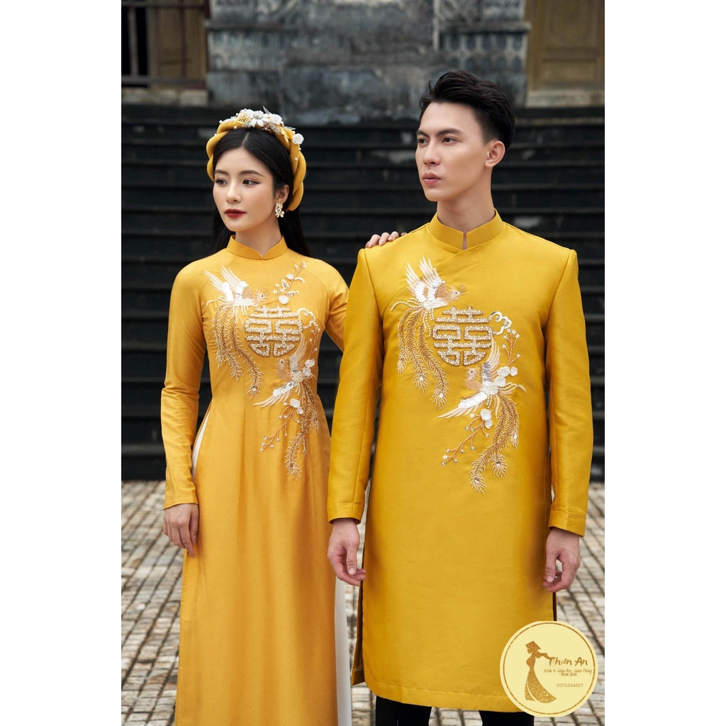 Áo Dài Cặp Cưới Lụa TASTA Thiết Kế Áo Dài Cô Dâu Ăn Hỏi Cao Cấp