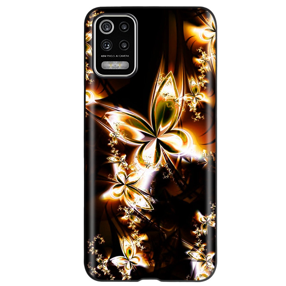 Ốp Điện Thoại TPU Dẻo Màu Đen In Họa Tiết Hoạt Hình Bươm Bướm & Hoa Cho LG K62 Q52 LG K62 Plus K 62 +