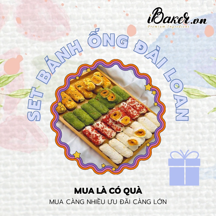 Set nguyên liệu làm bánh ống Đài Loan cuộn kẹo nougat