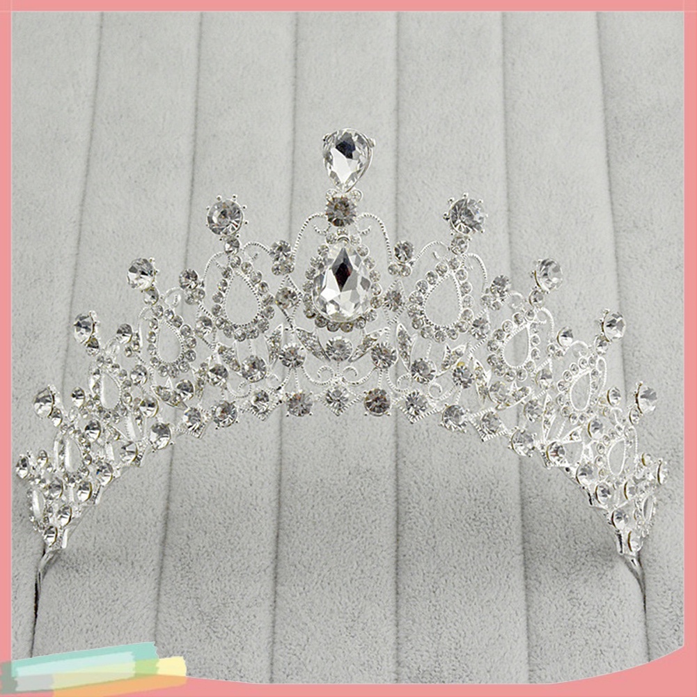 Băng Đô Hợp Kim Trang Trí Vương Miện Đính Đá Lấp Lánh Thời Trang Cho Nữ