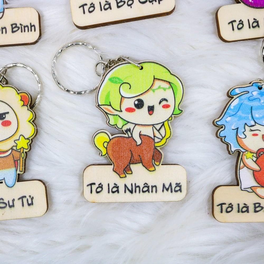 Móc Khóa 12 Cung Hoàng Đạo Làm Bằng Gỗ