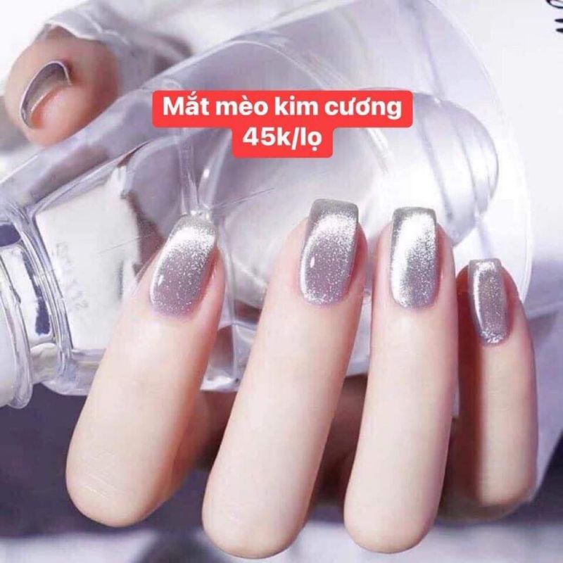 Mắt mèo kim cương bạc tặng một nam châm