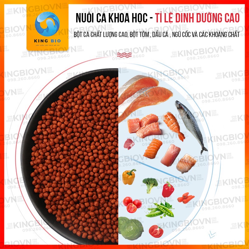 Cám Bessn Blood Parrot thức ăn hỗ trợ lên màu, giàu đạm và Vitamin cho cá hồng két