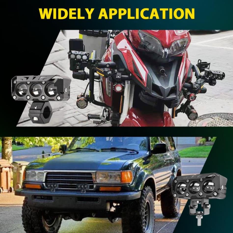 Đèn Trợ Sáng 3 Bi Cầu S35 Mini Ánh Sáng Trắng / Vàng Dành Cho Xe Mô Tô