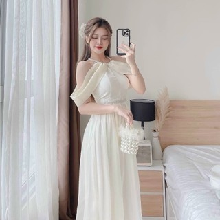ĐẦM XÒE DÀI PHỐI DÂY CƯỜM CỔ KẾT CƯỜM EO THIẾT KẾ XUẤT SẮC QUYẾN RŨ TỪNG CHI TIẾT