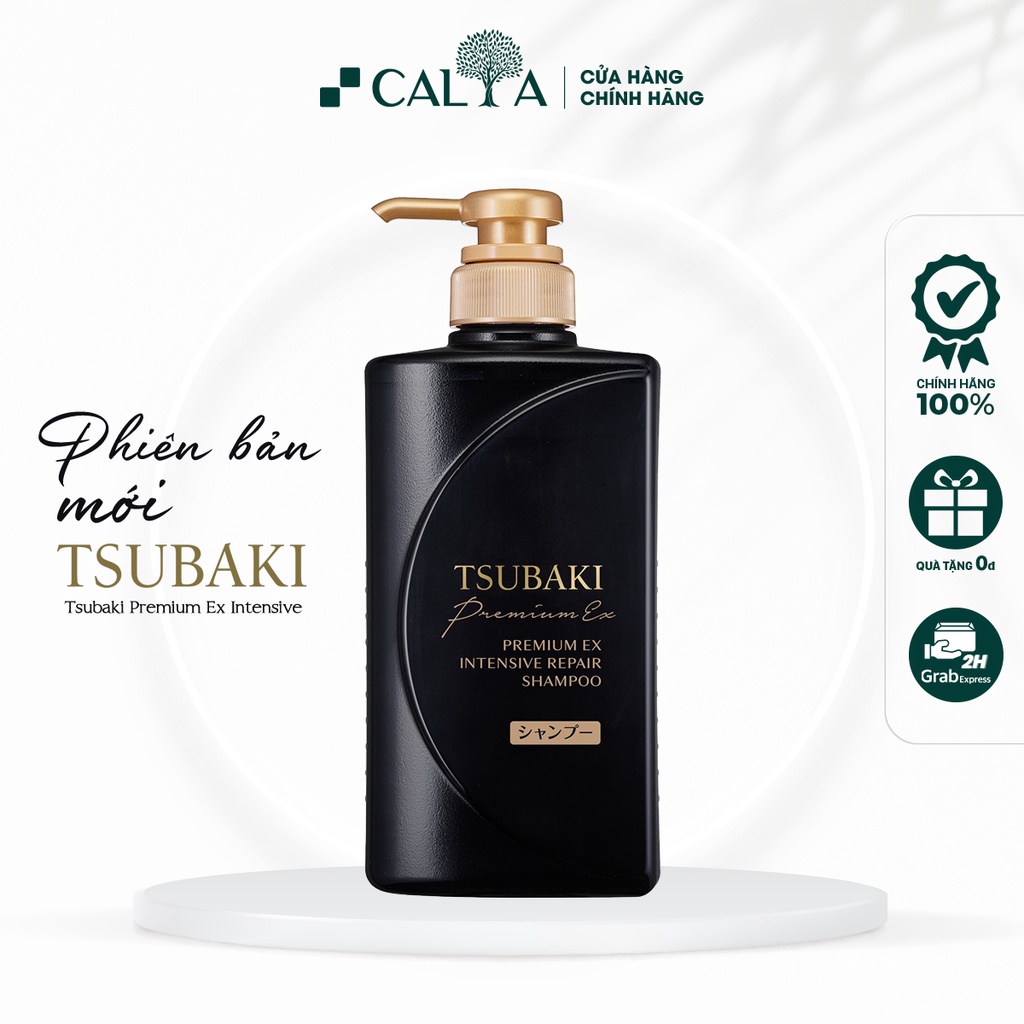 Dầu Gội Tsubaki Màu Đen, Phục Hồi Tóc Hư Tổn Nặng - Tsubaki Premium EX Intensive Repair Treatment Shampoo 490ml