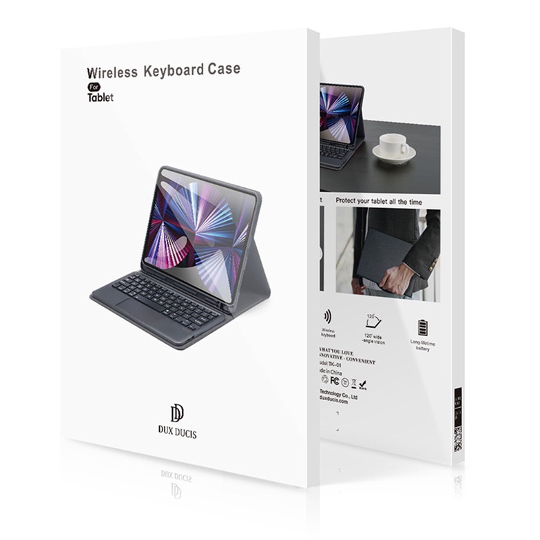 Bao da kèm bàn phím cho iPad  7/8/9 10.2inch, Ipad Gen 10 10.9 inch 2022 bluetooth có bàn di chuột chính hãng Dux Ducis