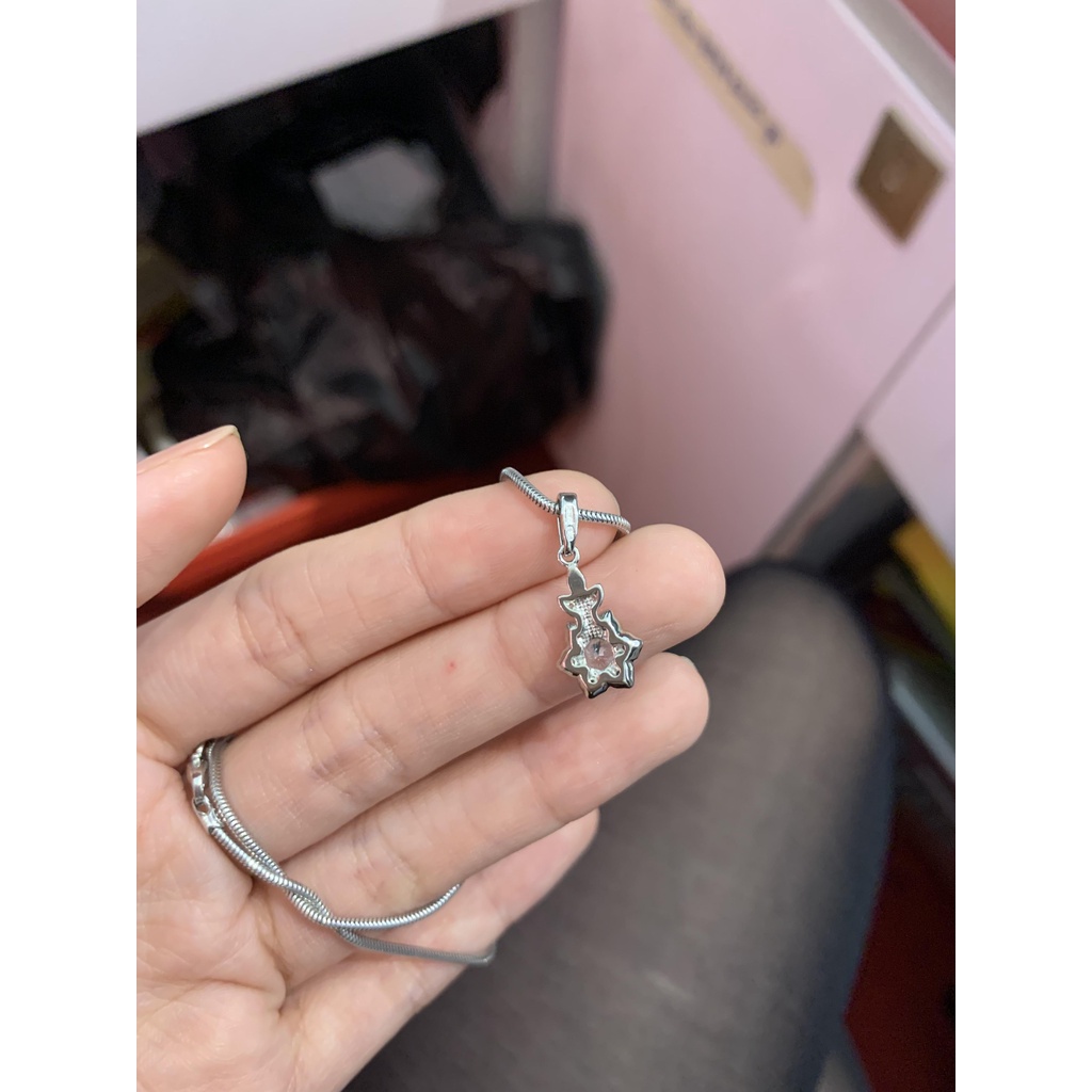 Mặt dây chuyền bạc Sokolov chính hãng cách điệu hoa đính đá CZ 94032232