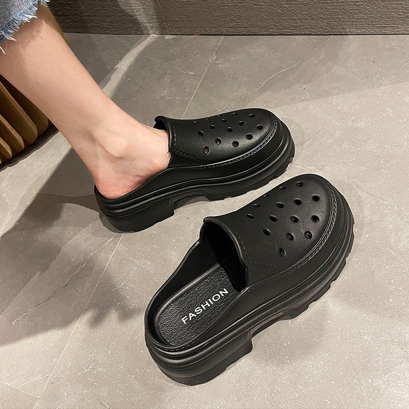 Dép Cross kèm charm đế cao 6cm siêu dễ thương cực êm chân