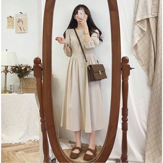 Đầm linen babydoll tay lỡ bo chun, kiểu dáng thanh lịch nhẹ nhàng, phong cách Hàn Quốc SC188