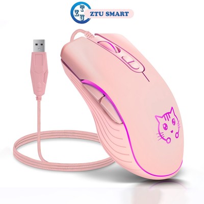 Chuột máy tính chơi game ZTU Smart D5 có dây LED RGB DPI 7200 thiết kế công thái học phù hợp cả gaming và văn phòng