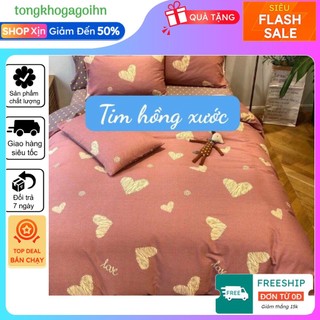 Bộ Ga gối poly bộ ga gối Cotton Poly Hàn kích thước 1m,1m2