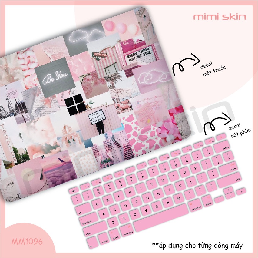 Sticker dán laptop Patern hoa cỏ cắt sẵn, chỉ việc tháo dán cho các loại laptop hiệu MIMISKIN