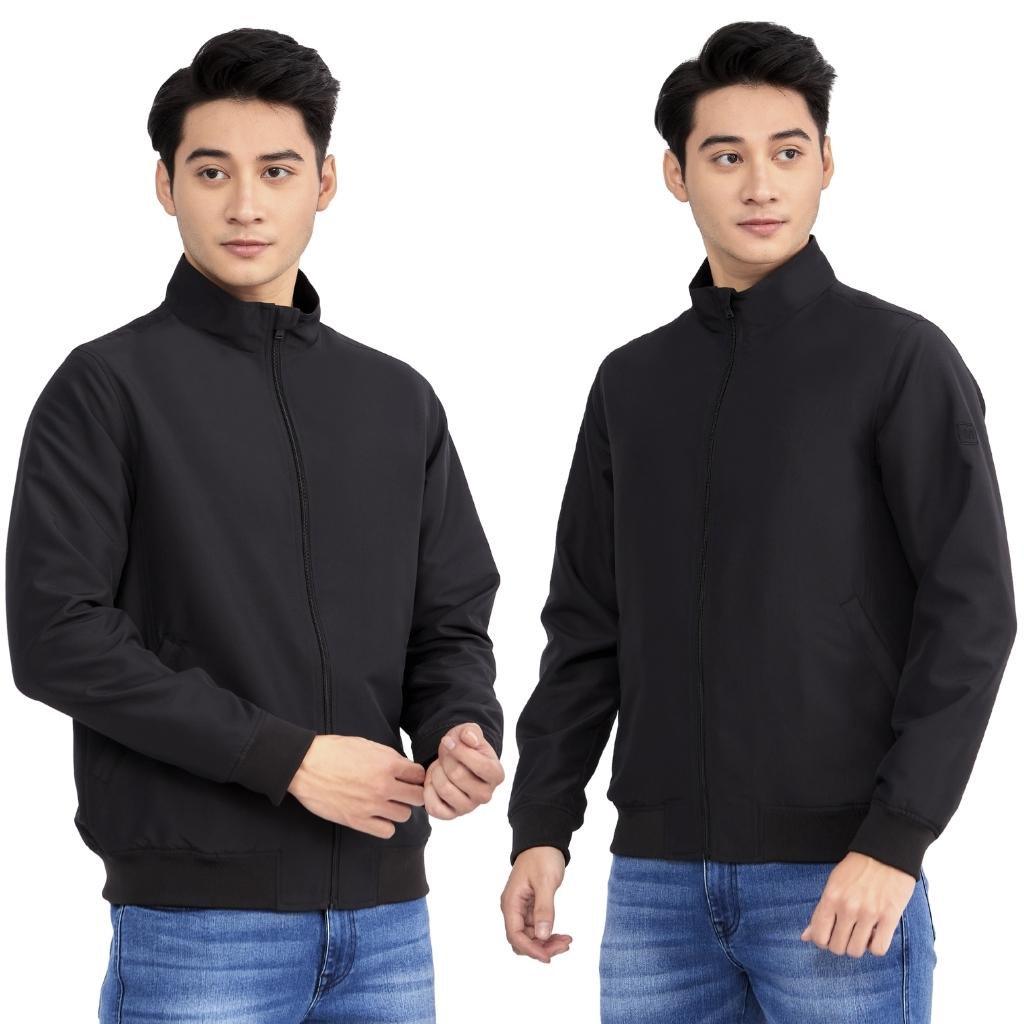 Áo khoác gió 2 lớp nam cao cấp INSIDEMEN IJK010W2 Jacket trơn màu vải Polyester dáng suông vừa cổ trụ khỏe khoắn